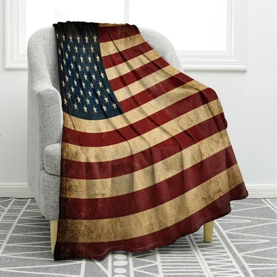 Vintage Flag Blanket for Patriotic Homes and Cozy Days