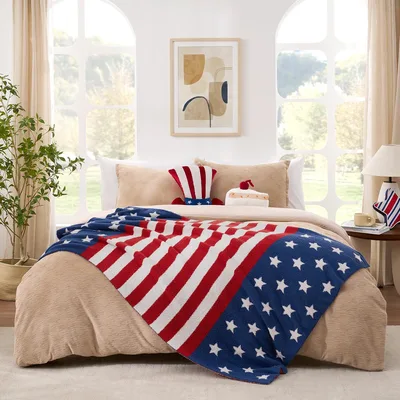 Patriotic Throw Blanket American Flag Design for Home and Holidays