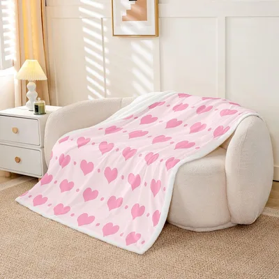 Pink Hearts Blanket for Soft Everyday Cozy Moments