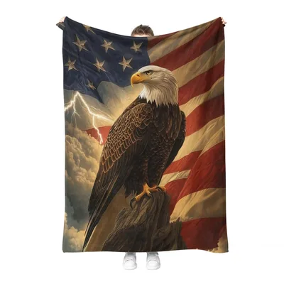 American Flag Eagle Blanket for Patriotic Homes and Gifts