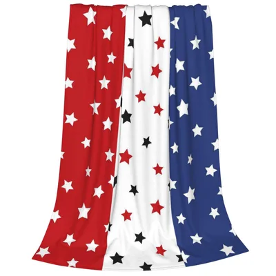 Red White Blue Stars Blanket for Patriotic Days