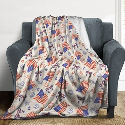 Patriotic Flag Pattern Blanket for Cozy Red, White and Blue Days