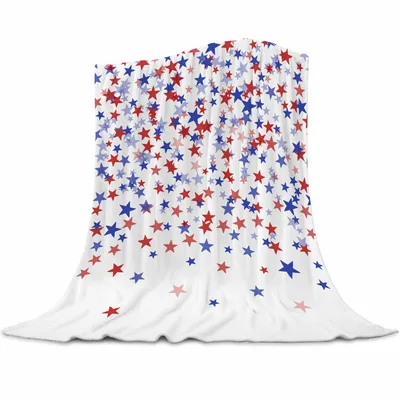 Red and Blue Stars Blanket for Patriotic Days