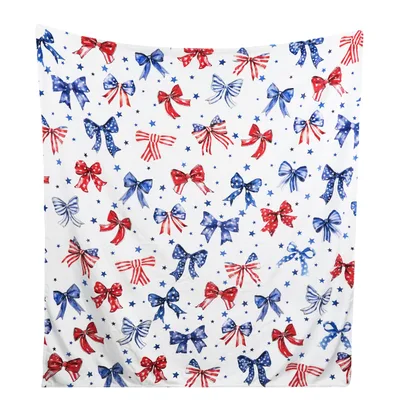 Patriotic Bows Blanket for Summer Cozy Nights