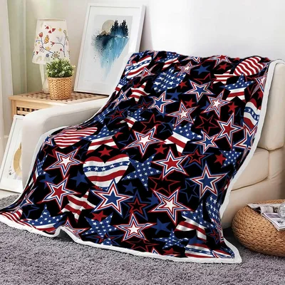 American Flag Stars Stripes Blanket for Patriotic Homes
