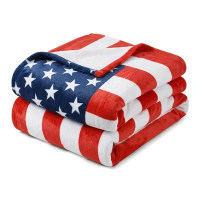 Stars and Stripes Red Blanket: Classic American Flag Design