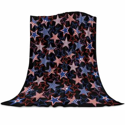 American Flag Stars Pattern Blanket: Patriotic Star Print Design