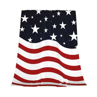 Starry Night Patriotic Waves Blanket for Your Couch