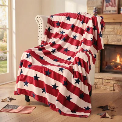 American Flag Stars Stripes Blanket: Classic Red White and Blue Design
