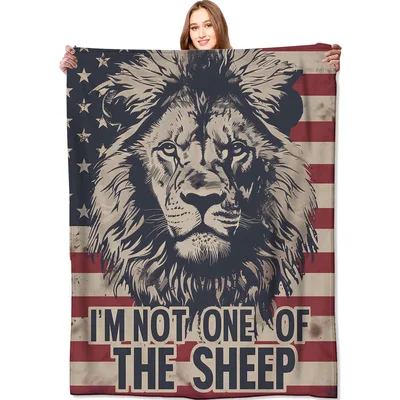 Lion American Flag Blanket: A Bold Throw for Independent Spirits
