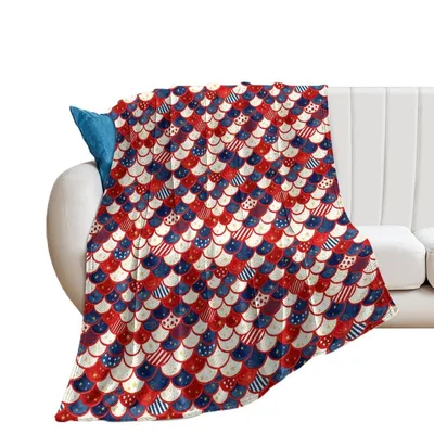 Patriotic Scale Pattern Blanket for Red, White and Blue Lovers