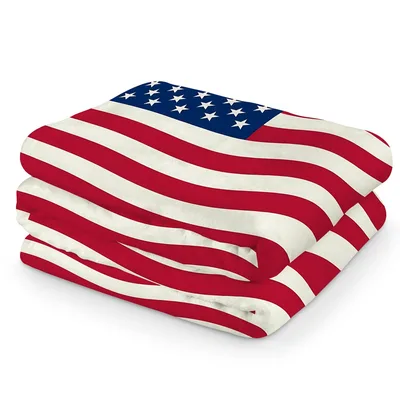 American Flag Patriotic Blanket for Cozy Red, White and Blue Days