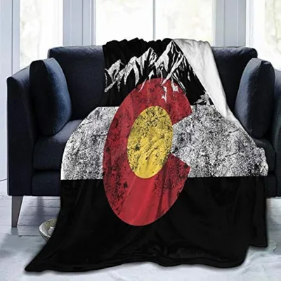 Colorado Flag Mountain Design Blanket: Rocky Peak Throw