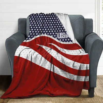 Waving American Flag Blanket: USA Star Spangled Throw for Patriots