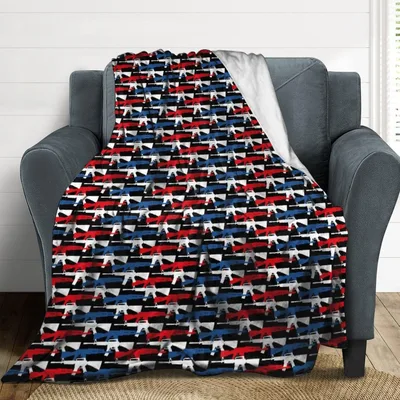 American Flag Guns Pattern Blanket