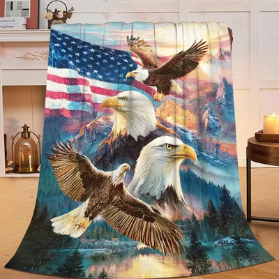Bald Eagles Over American Blanket