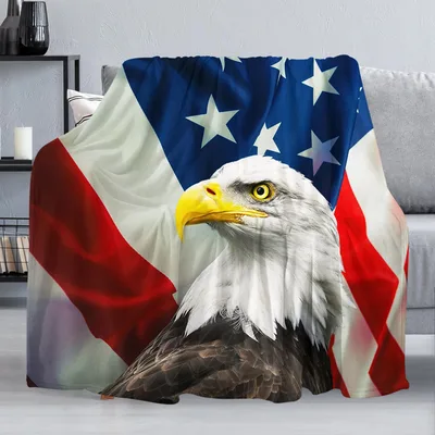 American Flag Bald Eagle Blanket: Patriotic Eagle Design