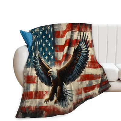Bald Eagle American Flag Blanket: Patriotic Eagle Art Design
