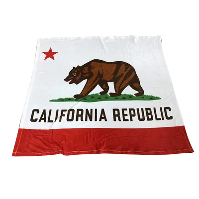 California Republic Flag Design Blanket: Bear and Star Print