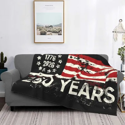 USA 250 Years Flag Blanket featuring 1776-2026 dates