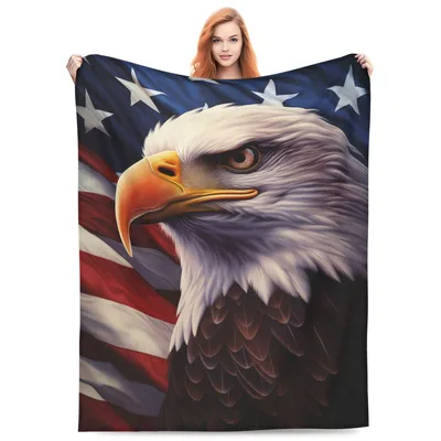 Bald Eagle with American Blanket: Patriotic Eagle Design