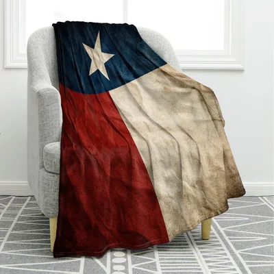 Vintage Texas Lone Star Blanket featuring a distressed flag design