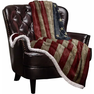 Vintage American Flag Blanket No. 2: Distressed Patriotic Design