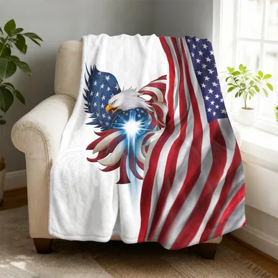 Patriotic Eagle and American Blanket: Bold Eagle Design