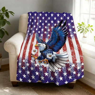 Patriotic Eagle Flag Pattern Blanket