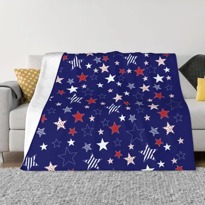 Vintage American Flag Stars Blanket: Retro Star Pattern Throw