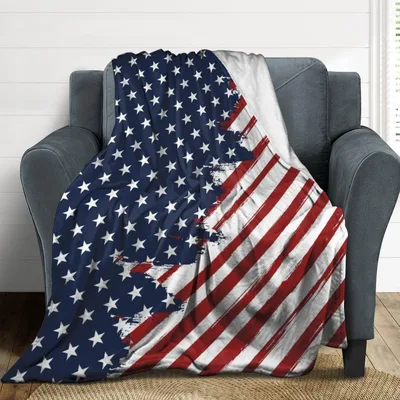 American Flag Stars Blanket featuring a distressed stars
