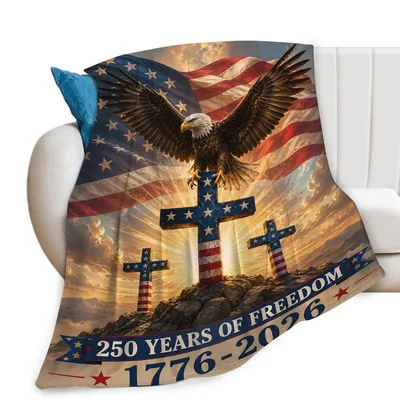 Eagle Flag 250 Years Blanket featuring an eagle
