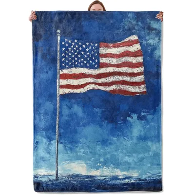 Vintage American Flag Painting Blanket