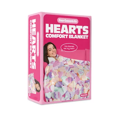 Conversation Heart Blanket with Sweet Printed Sayings