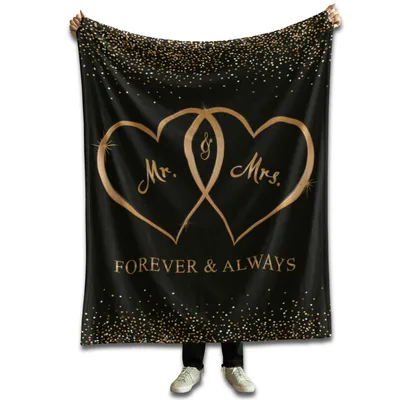 Newlywed Gift Blanket: Mr. & Mrs. Forever & Always Design