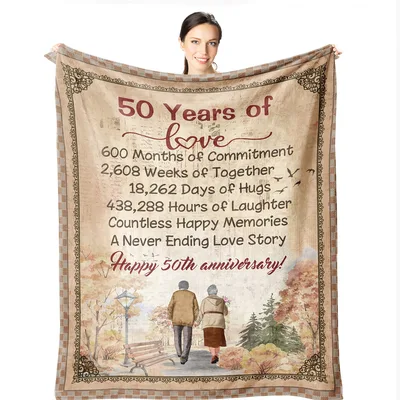 50 Years of Love Blanket for Your Golden Anniversary