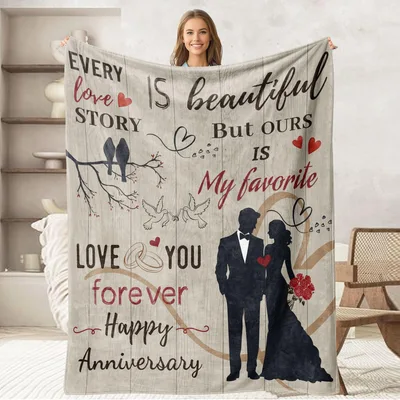 Anniversary Couple Blanket for Your Love Story