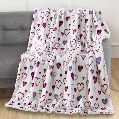 Purple and Pink Hearts Blanket: A Valentine Pattern for Your Couch