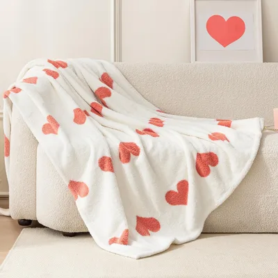 Red Heart Blanket for Anniversary and Wedding Gifts