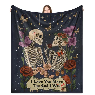 Skeleton Couple Love Blanket for Your Favorite Dark Romantic