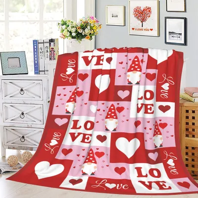 Valentine Gnome Hearts Blanket: Cozy Gnomes and Love Blocks