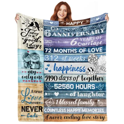 6th Anniversary Blanket: Six Years of Love in Print