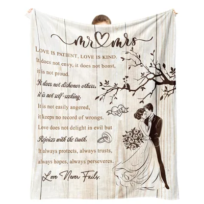 mr mrs Love Blanket for Newlyweds and Anniversaries