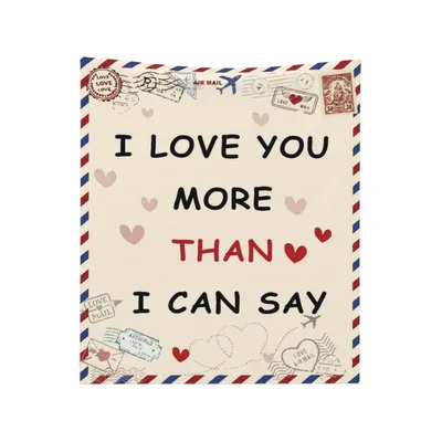 I Love You More Blanket: Air Mail Love Letter Throw