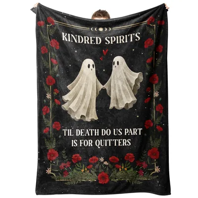 Spooky Couple Blanket: Ghosts Holding Hands Throw