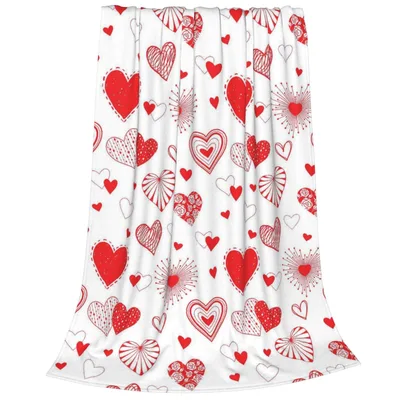 Love Hearts Pattern Blanket for Cozy Valentine Days