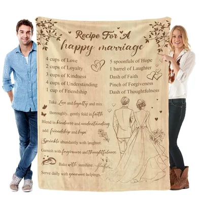 Recipe for a Happy Marriage Blanket for Newlyweds
