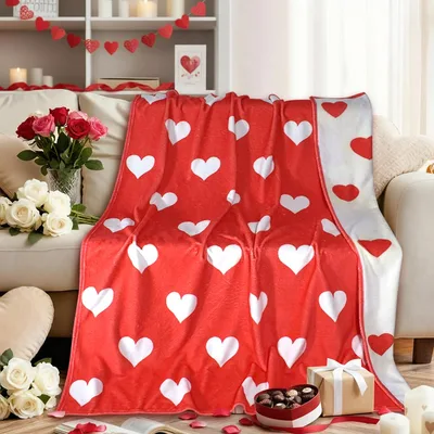 Valentine Hearts Pattern Blanket for Cozy Love Days
