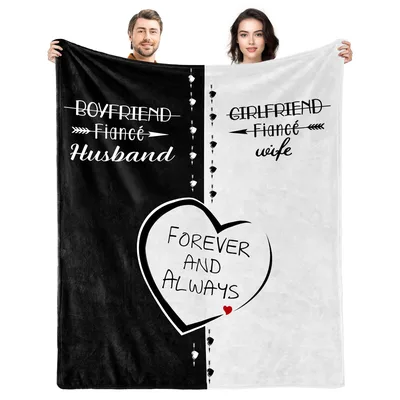 Engagement Couple Blanket: Forever and Always Design