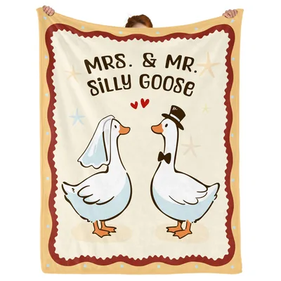 Silly Goose Couple Blanket for Newlyweds and Anniversaries